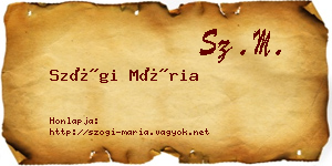 Szögi Mária névjegykártya